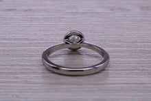 Load image into Gallery viewer, Dainty Rub over set Moissanite Diamond Platinum Solitaire