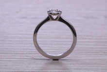 Load image into Gallery viewer, Dainty Rub over set Moissanite Diamond Platinum Solitaire