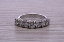 Load image into Gallery viewer, Traditional Diamond Eterniry ring, 7 top grade Moissanite Diamonds, 1.75 carat weight, choice of Platinum or 18ct Yellow Gold