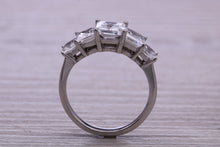 Load image into Gallery viewer, Very Dressy Four carat traditional Princess cut Moissanite Diamond Eternity Ring