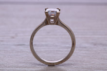 Load image into Gallery viewer, One carat Princess cut Moissanite Diamond set Platinum Solitaire