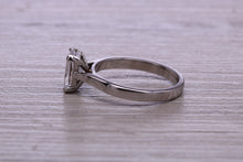 Load image into Gallery viewer, Two carat Emerald cut Moissanite Diamond Solitaire