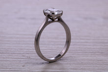 Load image into Gallery viewer, Two carat Emerald cut Moissanite Diamond Solitaire