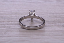 Load image into Gallery viewer, Tear drop cut One carat Moissanite Diamond set Platinum Solitaire