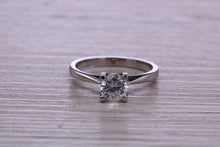 Load image into Gallery viewer, One carat Moissanite Diamond set Platinum Solitaire