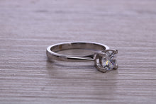 Load image into Gallery viewer, One carat Moissanite Diamond set Platinum Solitaire