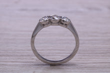 Load image into Gallery viewer, One carat Moissanite Diamond Trilogy set Platinum Ring