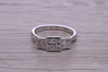 Load image into Gallery viewer, 1.50ct Moissanite Diamond Trilogy set Platinum Ring