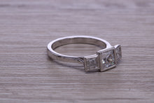 Load image into Gallery viewer, 1.50ct Moissanite Diamond Trilogy set Platinum Ring