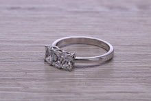 Load image into Gallery viewer, 1.25ct Emerald cut Moissanite Diamond set Platinum Ring