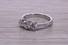 Load image into Gallery viewer, Traditional Moissanite Diamond set Trilogy Ring