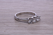 Load image into Gallery viewer, Traditional Moissanite Diamond Trilogy set Platinum Eternity Ring