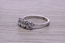 Load image into Gallery viewer, Three Quarter carat Trilogy Diamond set Platinum Ring