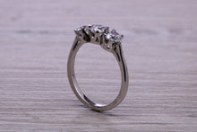 Load image into Gallery viewer, Three Quarter carat Trilogy Diamond set Platinum Ring