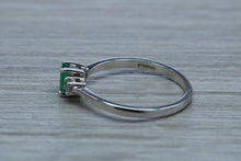 Load image into Gallery viewer, Dainty Emerald and Diamond Trilogy Ring