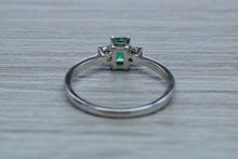 Load image into Gallery viewer, Dainty Emerald and Diamond Trilogy Ring