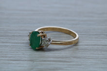 Load image into Gallery viewer, 1.50ct Emerald and Diamond set Trilogy Ring