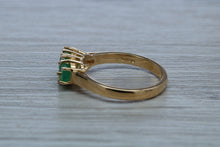 Load image into Gallery viewer, Two carats Three Emeralds and Diamond set Ring