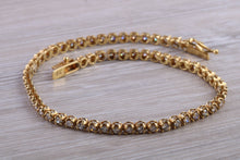 Load image into Gallery viewer, Two carat Diamond set 18ct Yellow Gold Tennis Bracelet