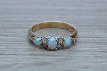 Load image into Gallery viewer, Fiery Opal and Diamonds set Yellow Gold Ring
