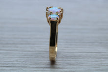 Load image into Gallery viewer, Fiery Opal and Diamonds set Yellow Gold Ring