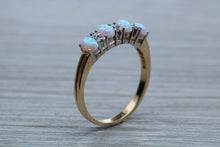 Load image into Gallery viewer, Fiery Opal and Diamonds set Yellow Gold Ring