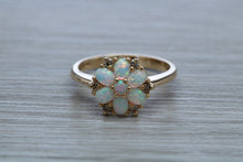 Load image into Gallery viewer, Beautiful Fiery Opal and Diamonds set Yellow Gold Ring