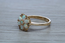 Load image into Gallery viewer, Beautiful Fiery Opal and Diamonds set Yellow Gold Ring