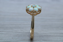 Load image into Gallery viewer, Beautiful Fiery Opal and Diamonds set Yellow Gold Ring