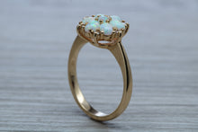 Load image into Gallery viewer, Beautiful Fiery Opal and Diamonds set Yellow Gold Ring
