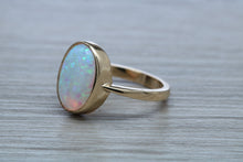 Load image into Gallery viewer, Very Fiery and Sparkly Opal set Yellow Gold Ring
