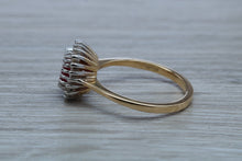 Load image into Gallery viewer, Stunning 1.25 carat Ruby and Diamond Cluster Ring,