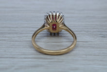 Load image into Gallery viewer, Stunning 1.25 carat Ruby and Diamond Cluster Ring,
