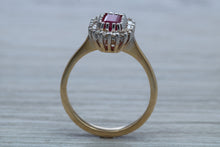 Load image into Gallery viewer, Stunning 1.25 carat Ruby and Diamond Cluster Ring,