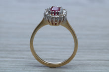 Load image into Gallery viewer, Stunning 1.25 carat Ruby and Diamond Cluster Ring,