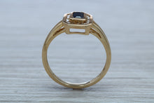 Load image into Gallery viewer, Halo set Royal Blue Sapphire and Diamond Ring