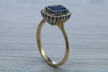 Load image into Gallery viewer, Halo set 1.50 carat Royal Blue Sapphire and Diamond Ring