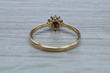 Load image into Gallery viewer, Petite Blue Sapphire and Diamond set Cluster Ring