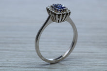 Load image into Gallery viewer, One carat AAA Grade Tanzanite and Diamond Halo Ring