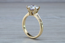Load image into Gallery viewer, Three carat Moissanite Diamond with Natural Diamonds set 18ct Gold Ring