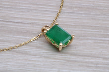 Load image into Gallery viewer, Two carat Natural Emerald Solitaire Necklace