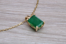 Load image into Gallery viewer, Two carat Natural Emerald Solitaire Necklace