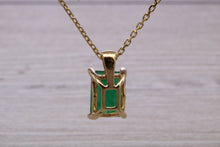 Load image into Gallery viewer, Two carat Natural Emerald Solitaire Necklace