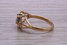 Load image into Gallery viewer, Swiss Blue Topaz set Yellow Gold Ring