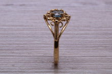 Load image into Gallery viewer, Swiss Blue Topaz set Yellow Gold Ring