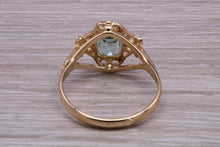 Load image into Gallery viewer, Swiss Blue Topaz set Yellow Gold Ring