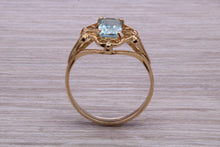 Load image into Gallery viewer, Swiss Blue Topaz set Yellow Gold Ring