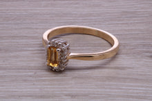 Load image into Gallery viewer, Petite Citrine and Diamond set Yellow Gold Cluster Ring