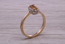 Load image into Gallery viewer, Petite Citrine and Diamond set Yellow Gold Cluster Ring