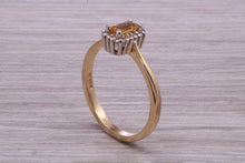 Load image into Gallery viewer, Petite Citrine and Diamond set Yellow Gold Cluster Ring